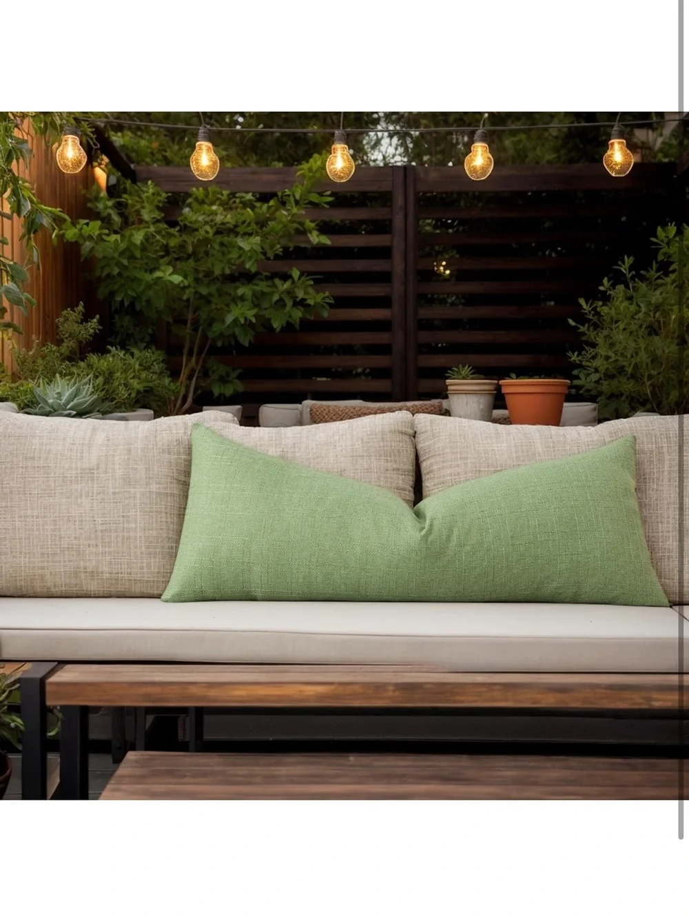Outdoor Waterproof Long Lumbar Pillow Cover 14x36 Inch Pack Of 1